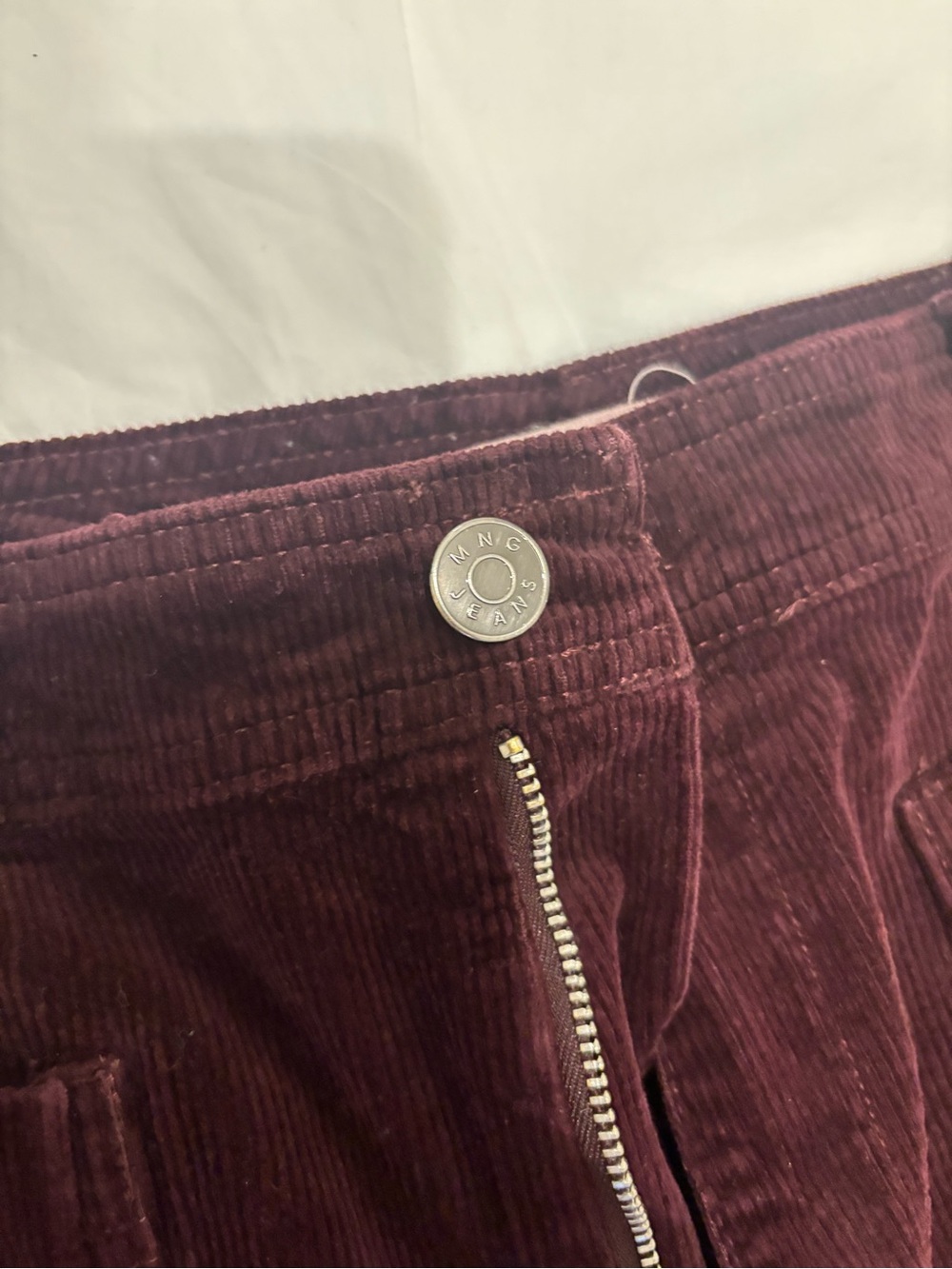 Mango Wide-Leg Velvet Pants in Deep Burgundy - Picture 2 of 4